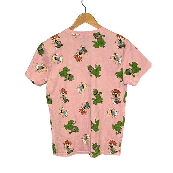 Nickelodeon Rugrats Mens Medium T-Shirt Pink All Over Print Retro 2021 - Picture 2 of 3